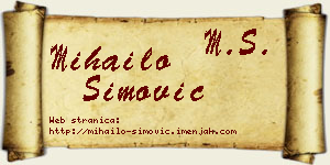 Mihailo Simović vizit kartica